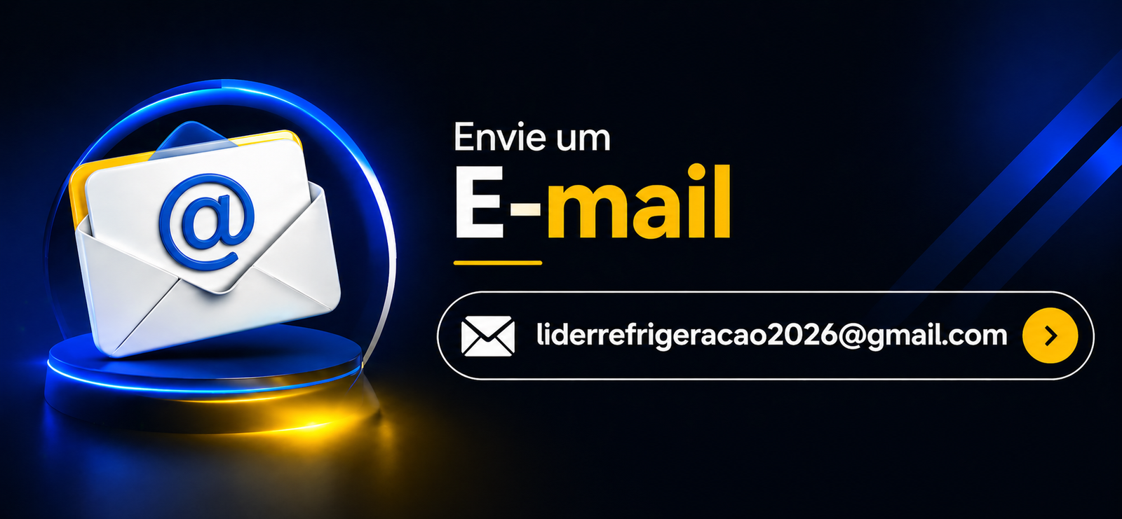 Botão de contato por e-mail da Líder Palmas Refrigeração